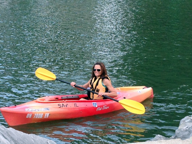 Enette Larson-Meyer kayaking.